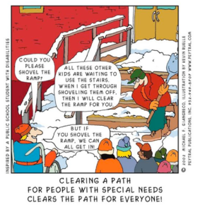 Cartoon - If you shovel the ramp we can all get in