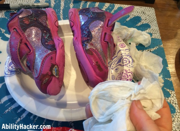 Shoe Goo Hack - Clean and dry the shoes